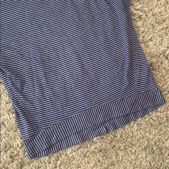 EILEEN FISHER Organic Linen Navy Striped Top - Picture 7 of 15